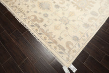 8x10 Ivory, Gray, Tan Color Hand Knotted Oushak Wool Traditional Oriental Rug