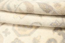 8x10 Ivory, Gray, Tan Color Hand Knotted Oushak Wool Traditional Oriental Rug
