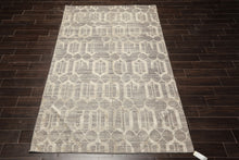 6x9 Gray, Silver, Color Hand Woven Flatweave Wool & Bamboo Silk Modern & Contemporary Oriental Rug