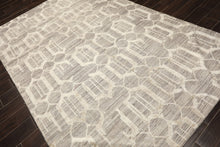 6x9 Gray, Silver, Color Hand Woven Flatweave Wool & Bamboo Silk Modern & Contemporary Oriental Rug