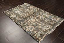 4x6 Olive, Green, Teal Color Hand Knotted Tibetan Wool Modern & Contemporary Oriental Rug