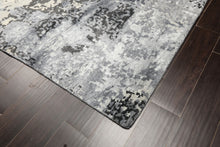 6x9 Ivory, Gray, Graphite Color Hand Knotted Sherpa Wool & Bamboo Silk Modern & Contemporary Oriental Rug