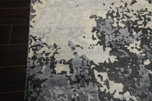 6x9 Ivory, Gray, Graphite Color Hand Knotted Sherpa Wool & Bamboo Silk Modern & Contemporary Oriental Rug