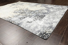 6x9 Ivory, Gray, Graphite Color Hand Knotted Sherpa Wool & Bamboo Silk Modern & Contemporary Oriental Rug