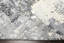 6x9 Ivory, Gray, Graphite Color Hand Knotted Sherpa Wool & Bamboo Silk Modern & Contemporary Oriental Rug