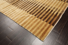 6x9 Beige, Gold, Brown Color Hand Knotted Tibetan Wool Modern & Contemporary Oriental Rug