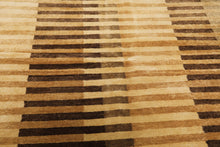 6x9 Beige, Gold, Brown Color Hand Knotted Tibetan Wool Modern & Contemporary Oriental Rug