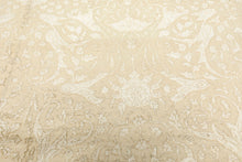 9x12 Tone on Tone Ivory, , Color Hand Knotted Tibetan Wool & Bamboo Silk Transitional Oriental Rug