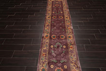 2'1''x10'  Runner Aubergine Hand-Knotted Traditional Thick Pile French Aubusson 100% Wool Oriental Area Rug