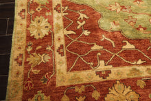 8x10 Lime, Rust, Ivory Color Hand Knotted Oushak Wool Traditional Oriental Rug
