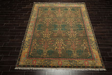 LoomBloom Multi Size Green Hand Knotted Arts & Crafts/Mission Donegal  Wool Oriental Area Rug