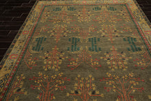 LoomBloom Multi Size Green Hand Knotted Arts & Crafts/Mission Donegal  Wool Oriental Area Rug