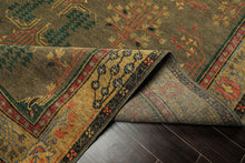 LoomBloom Multi Size Green Hand Knotted Arts & Crafts/Mission Donegal  Wool Oriental Area Rug