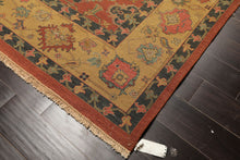 8x10 Rose, Gold, Aqua Color Hand Knotted Soumak Wool Traditional Oriental Rug