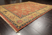 8x10 Rose, Gold, Aqua Color Hand Knotted Soumak Wool Traditional Oriental Rug