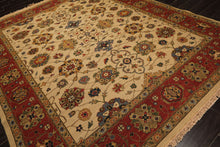 8x10 Beige, Gold, Sage Color Hand Knotted Soumak Wool Traditional Oriental Rug