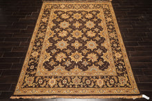 8x10 Chocolate, Gold, Turquoise Color Hand Knotted Soumak Wool Traditional Oriental Rug