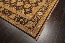8x10 Chocolate, Gold, Turquoise Color Hand Knotted Soumak Wool Traditional Oriental Rug