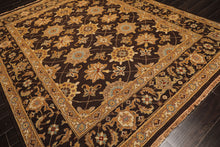 8x10 Chocolate, Gold, Turquoise Color Hand Knotted Soumak Wool Traditional Oriental Rug