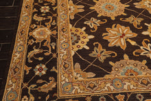 8x10 Chocolate, Gold, Turquoise Color Hand Knotted Soumak Wool Traditional Oriental Rug