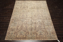 8x10 Beige, Tan, Taupe Color Hand Knotted Oushak Wool Transitional Oriental Rug