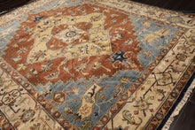 8x10 Rust, Gold, Beige Color Hand Knotted Heriz Wool Traditional Oriental Rug