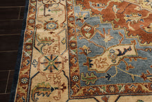 8x10 Rust, Gold, Beige Color Hand Knotted Heriz Wool Traditional Oriental Rug