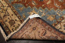 8x10 Rust, Gold, Beige Color Hand Knotted Heriz Wool Traditional Oriental Rug