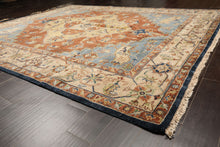 8x10 Rust, Gold, Beige Color Hand Knotted Heriz Wool Traditional Oriental Rug