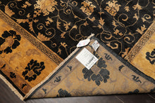 8x10 Charcoal, Gold, Tan Color Hand Knotted Oushak Wool Traditional Oriental Rug