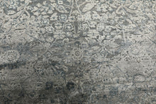 8x10 Aqua, Silver, Gray Color Hand Knotted Sherpa Wool & Bamboo Silk Modern & Contemporary Oriental Rug