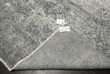 8x10 Aqua, Silver, Gray Color Hand Knotted Sherpa Wool & Bamboo Silk Modern & Contemporary Oriental Rug
