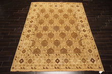 8x10 Gold, Tan, Beige Color Hand Knotted Agra Wool Transitional Oriental Rug