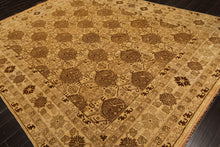 8x10 Gold, Tan, Beige Color Hand Knotted Agra Wool Transitional Oriental Rug