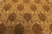 8x10 Gold, Tan, Beige Color Hand Knotted Agra Wool Transitional Oriental Rug