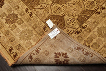 8x10 Gold, Tan, Beige Color Hand Knotted Agra Wool Transitional Oriental Rug