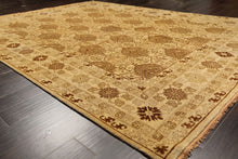 8x10 Gold, Tan, Beige Color Hand Knotted Agra Wool Transitional Oriental Rug
