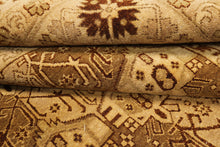 8x10 Gold, Tan, Beige Color Hand Knotted Agra Wool Transitional Oriental Rug
