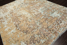 8x10 Camel, Aqua, Brown Color Hand Knotted Sherpa Wool & Bamboo Silk Modern & Contemporary Oriental Rug