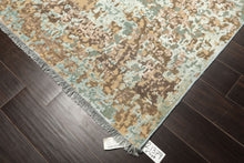 8x10 Camel, Aqua, Brown Color Hand Knotted Sherpa Wool & Bamboo Silk Modern & Contemporary Oriental Rug