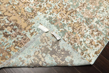 8x10 Camel, Aqua, Brown Color Hand Knotted Sherpa Wool & Bamboo Silk Modern & Contemporary Oriental Rug