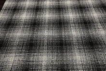 LoomBloom Multi Size Black Hand Hooked Modern & Contemporary Plaid Wool Oriental Area Rug