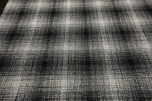 LoomBloom Multi Size Black Hand Hooked Modern & Contemporary Plaid Wool Oriental Area Rug