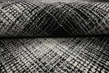 LoomBloom Multi Size Black Hand Hooked Modern & Contemporary Plaid Wool Oriental Area Rug