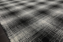 LoomBloom Multi Size Black Hand Hooked Modern & Contemporary Plaid Wool Oriental Area Rug