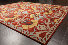 8x10 Burnt Orange, Aqua, Gray Color Hand Knotted Tibetan Wool Traditional Oriental Rug