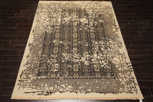 8x10 Beige, Charcoal, Taupe Color Hand Knotted Soumak Wool Traditional Oriental Rug