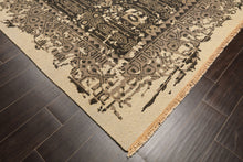 8x10 Beige, Charcoal, Taupe Color Hand Knotted Soumak Wool Traditional Oriental Rug
