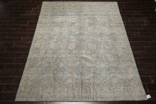 8x10 Aqua, Tan, Color Hand Loomed Tibetan Wool Transitional Oriental Rug
