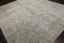 8x10 Aqua, Tan, Color Hand Loomed Tibetan Wool Transitional Oriental Rug